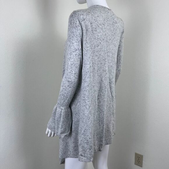 Moth Lyra Women Size S Wool Cashmere Speckled Gray Bell Sleeve Cardigan Sweater - Picture 11 of 16
